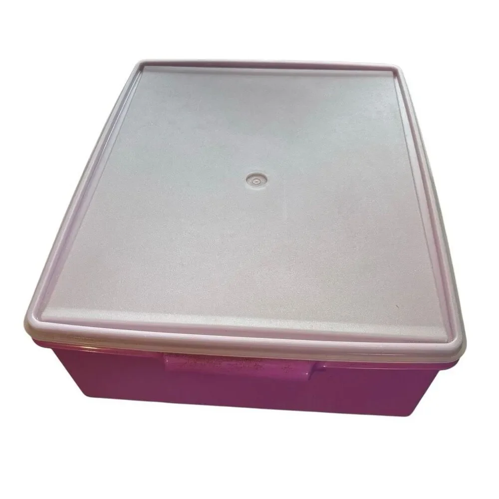 Tupperware Large 17” x 14” x 6” Purple Container With Lid